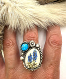 No.3 Bluebonnet Plate Ring Finished to Size or as a Pendant/Necklace