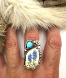 No.2 Bluebonnet Plate Ring Finished to Size or as a Pendant/Necklace