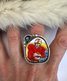 Football Plate Ring Finished to Size or as a Pendant/Necklace