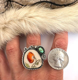 No.5 Poppy Plate Ring Finished to Size or as a Pendant/Necklace