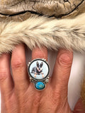 No.2 Blue Heeler Plate Ring Finished to Size or as a Pendant/Necklace