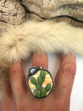 No.3 Cactus Plate Ring Finished to Size or as a Pendant/Necklace
