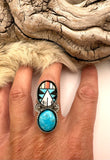 No.7 Southwest Inlay Ring Finished to Size or as a Pendant/Necklace