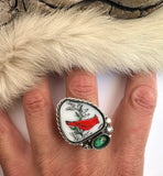 Cardinal Plate Ring Finished to Size or as a Pendant/Necklace