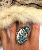 No.2 Cactus Plate Ring Finished to Size or as a Pendant/Necklace