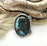 No.4 Blackjack Turquoise Ring Finished to Size or as a Pendant/Necklace