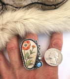 No.1 Poppy Plate Ring Finished to Size or as a Pendant/Necklace