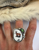 Antelope Plate Ring Finished to Size or as a Pendant/Necklace