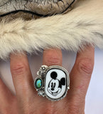 No.2 Mickey Mouse Plate Ring Finished to Size or as a Pendant/Necklace