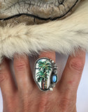 No.2 Palm Tree Plate Ring Finished to Size or as a Pendant/Necklace