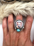 No.1 Red Heeler Plate Ring Finished to Size or as a Pendant/Necklace
