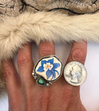 Columbine Plate Ring Finished to Size or as a Pendant/Necklace