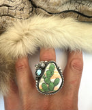 No.4 Cactus Plate Ring Finished to Size or as a Pendant/Necklace