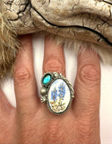 No. 6 Bluebonnet Plate Ring Finished to Size or as a Pendant/Necklace