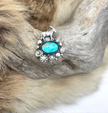 Donkey Turquoise Ring Finished to Size or as a Pendant/Necklace/Scarf Slide