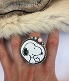 Snoopy Plate Ring Finished to Size or as a Pendant/Necklace