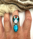 No.6 Southwest Inlay Ring Finished to Size or as a Pendant/Necklace