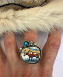Moose Plate Ring Finished to Size or as a Pendant/Necklace