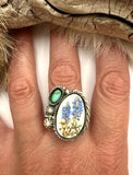 No. 9 Bluebonnet Plate Ring Finished to Size or as a Pendant/Necklace