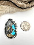 No.2 Blackjack Turquoise Ring Finished to Size or as a Pendant/Necklace