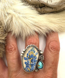 No.6 Bluebonnet Plate Ring Finished to Size or as a Pendant/Necklace