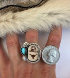 Longhorn Plate Ring Finished to Size or as a Pendant/Necklace