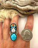 No.7 Southwest Inlay Ring Finished to Size or as a Pendant/Necklace