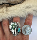 No.1 Palm Tree Plate Ring Finished to Size or as a Pendant/Necklace