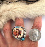 No.2 Bison Plate Ring Finished to Size or as a Pendant/Necklace