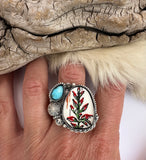 No.2 Indian Paintbrush Plate Ring Finished to Size or as a Pendant/Necklace