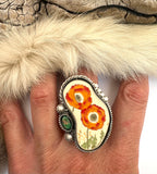 No.2 Poppy Plate Ring Finished to Size or as a Pendant/Necklace