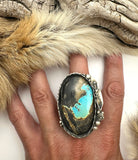 No.1 Blackjack Turquoise Ring Finished to Size or as a Pendant/Necklace