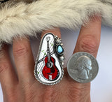 Guitar Plate Ring Finished to Size or as a Pendant/Necklace