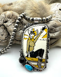 Large Retro Cowgirl Pendant (BEADS NOT INCLUDED)