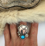 No.4 Boozing Cowgirl Plate Ring Finished to Size or as a Pendant/Necklace
