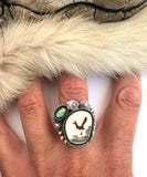 Roadrunner Plate Ring Finished to Size or as a Pendant/Necklace