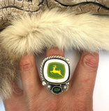 John Deere Plate Ring Finished to Size or as a Pendant/Necklace