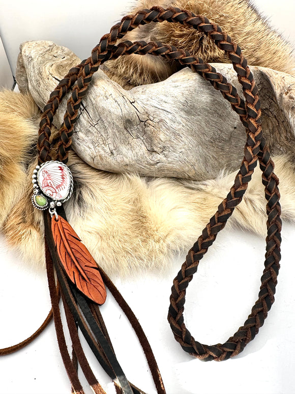 Red Chief Leather Necklace