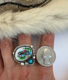 Racehorse Plate Ring Finished to Size or as a Pendant/Necklace