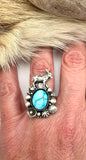 Donkey Turquoise Ring Finished to Size or as a Pendant/Necklace/Scarf Slide