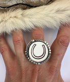 Horseshoe Plate Ring Finished to Size or as a Pendant/Necklace