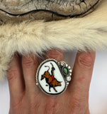 Bull Rider Plate Ring Finished to Size or as a Pendant/Necklace