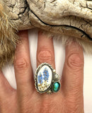 No. 8 Bluebonnet Plate Ring Finished to Size or as a Pendant/Necklace