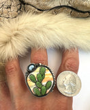 No.3 Cactus Plate Ring Finished to Size or as a Pendant/Necklace