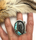No.4 Blackjack Turquoise Ring Finished to Size or as a Pendant/Necklace