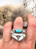 SIZE 9 -Longhorn Plate Ring