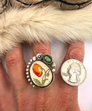 No.4 Poppy Plate Ring Finished to Size or as a Pendant/Necklace