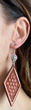 Sterling Silver Hooks with Leather Diamond Earrings